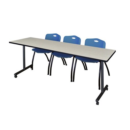 Kobe Rectangle Mobile table, 84" W, 29" H, Laminate Top, Maple MKTRCC8424PL47BE